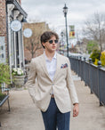 Load image into Gallery viewer, Sand & Cream Linen/Wool Harrods Sportcoat, Patch Pocket
