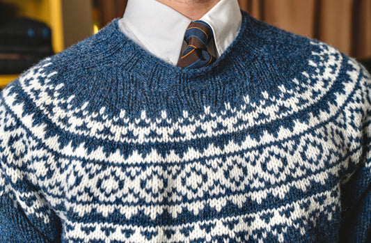 Heather Blue Fair Isle Sweater