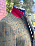 Load image into Gallery viewer, Hacking Jacket in Lambswool Moss/Red/Gold Multiplaid
