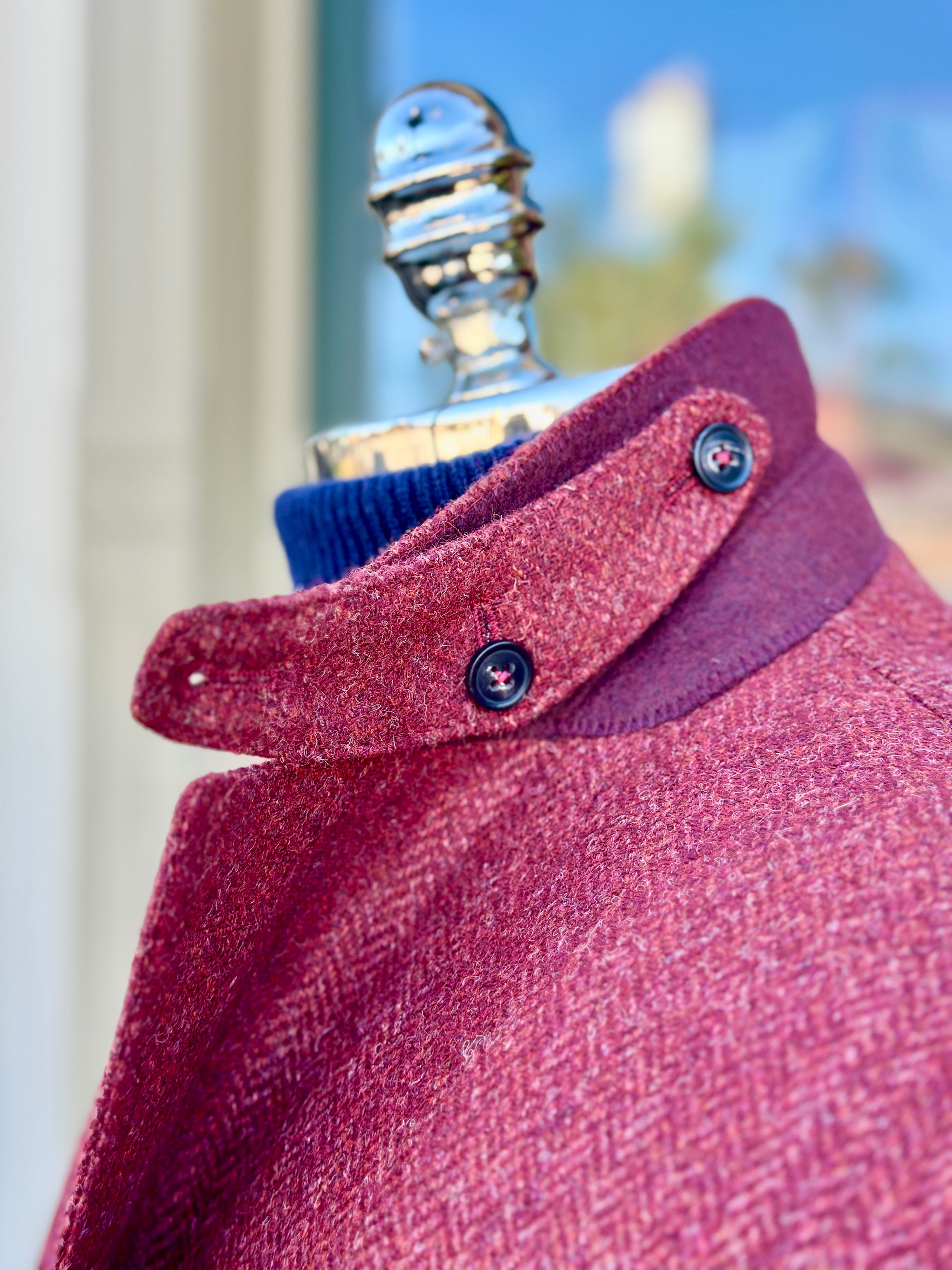 Hacking Jacket in Cayenne Red Herringbone Tweed