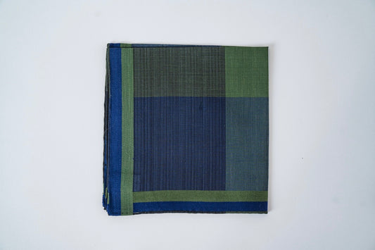 Simonnot Godard Pocket Square in Navy/Green