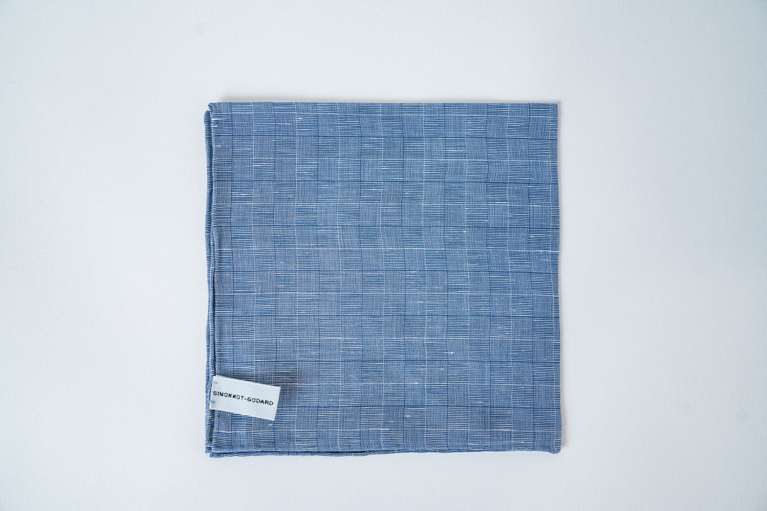 French Finest Cotton Pocket Square in Blue or Lavender