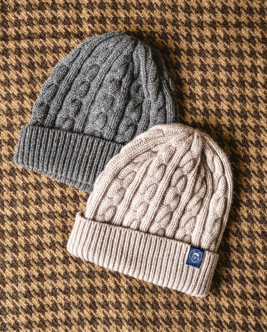 Cashmere Cable-Knit Beanie