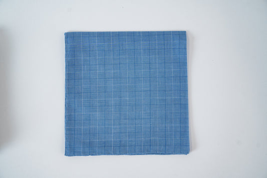 French Finest Cotton Pocket Square in Blue or Lavender