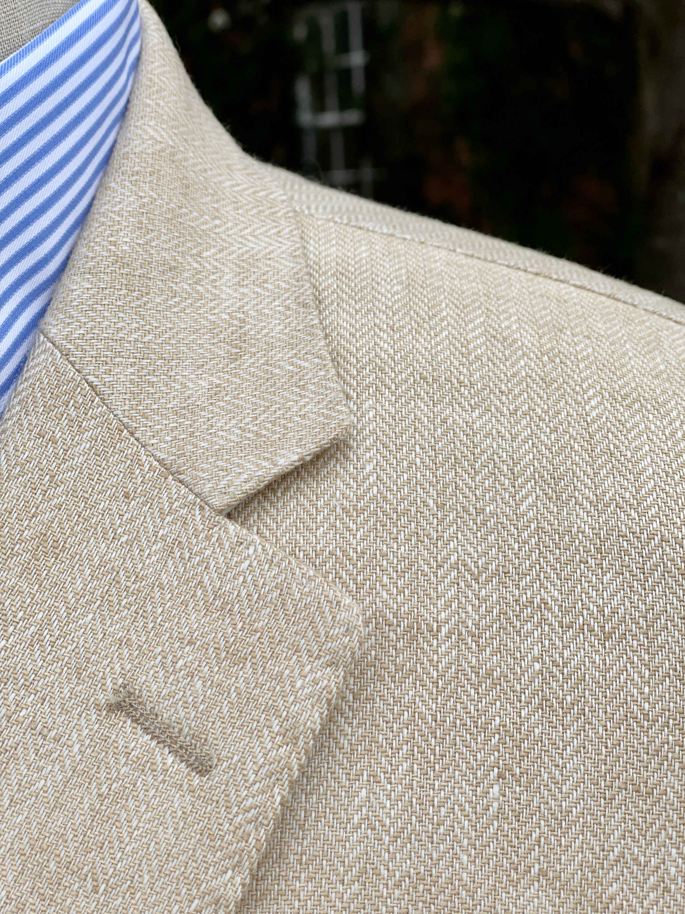 Harrods Sportcoat in Tan Linen Herringbone