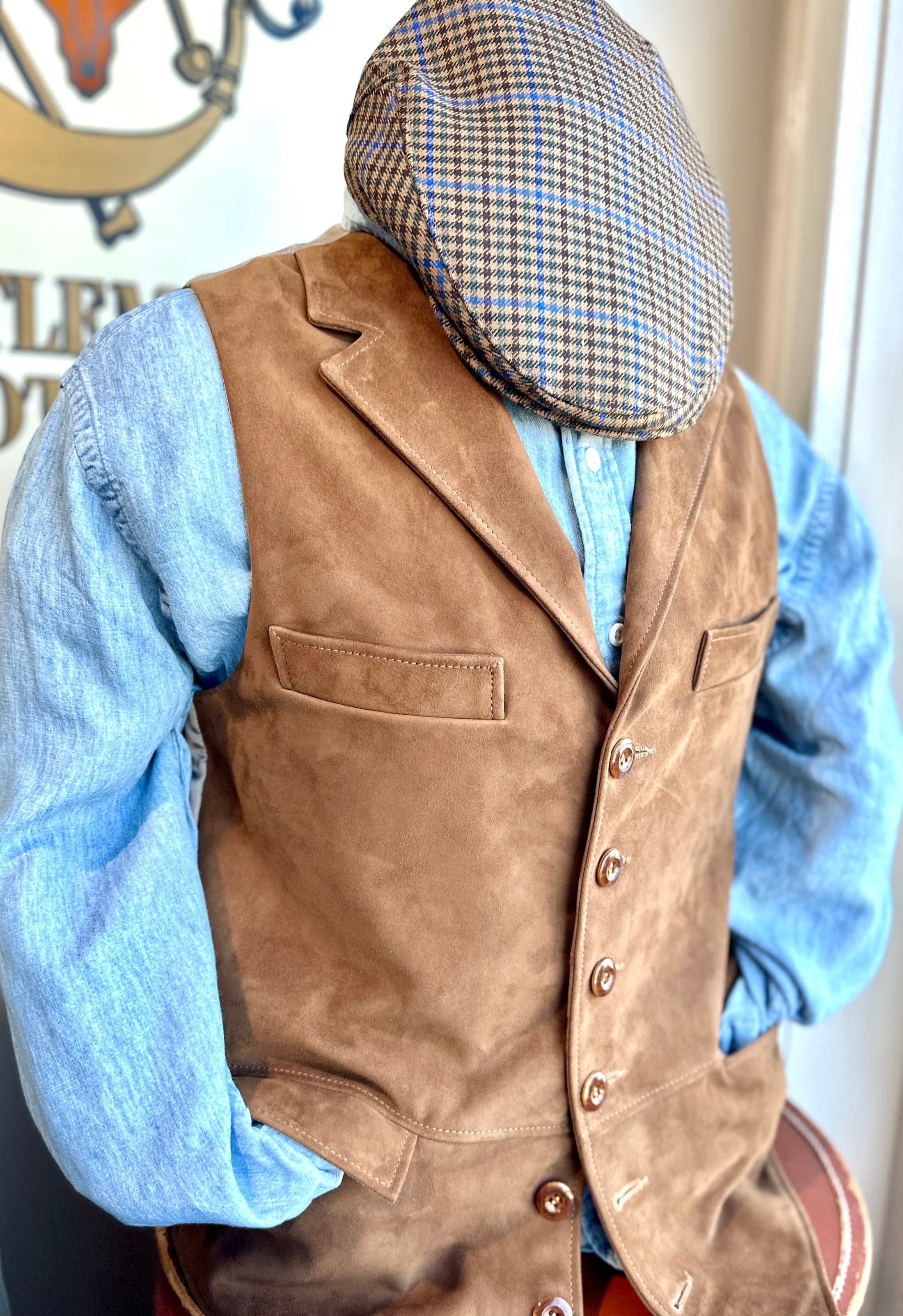 Crittenden Six Button Vest in Suede