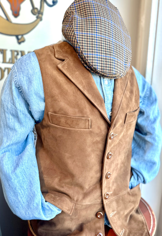 Crittenden Six Button Vest in Suede