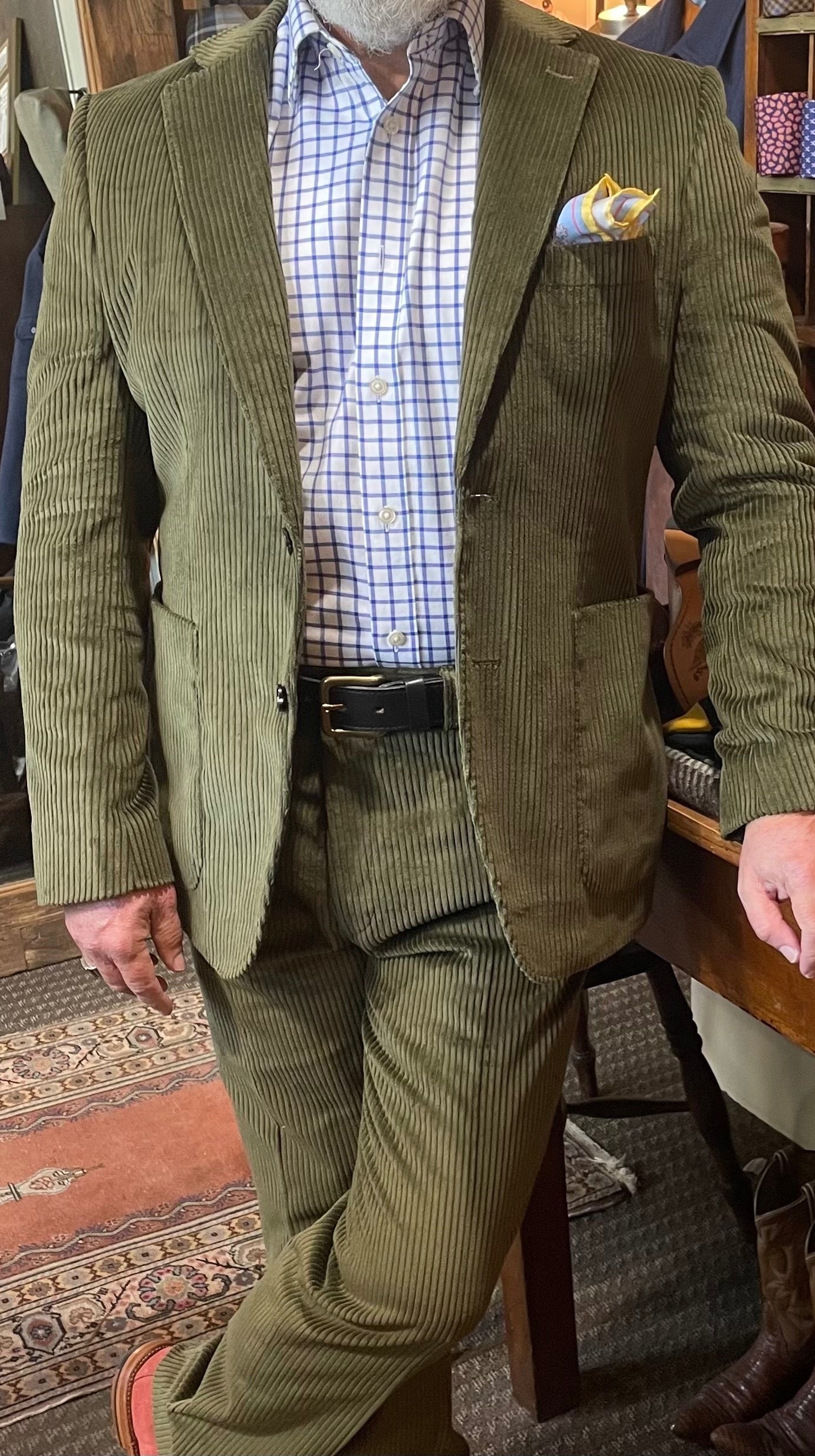 Crittenden Corduroy Sportcoat in Olive Wide-Wale