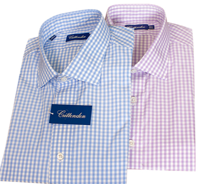 Crittenden Super 100s Dress Shirt, Light Purple and White Stripe or Check