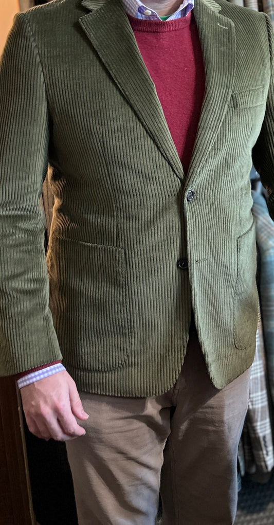 Crittenden Corduroy Sportcoat in Olive Wide-Wale