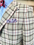 Load image into Gallery viewer, Stuart Sportcoat in Olive & Cream Windowpane with Red/Purple Overplaid
