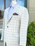 Load image into Gallery viewer, Linen Hacking Jacket in Cream Tattersall
