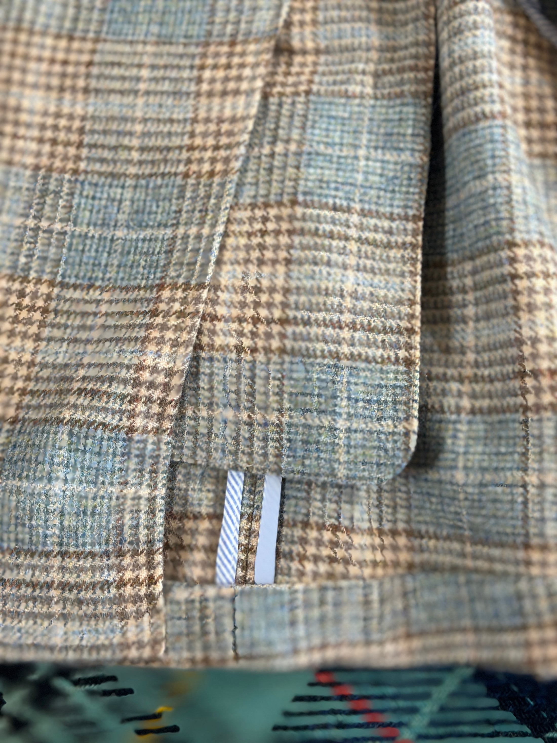 Hacking Jacket in Sky/Grey/Sand Glenplaid