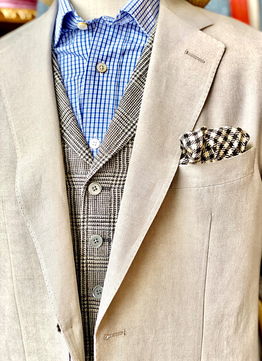 Harrods Jacket in Tan Silk & Linen