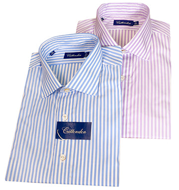 Crittenden Super 100s Dress Shirt, Light Purple and White Stripe or Check