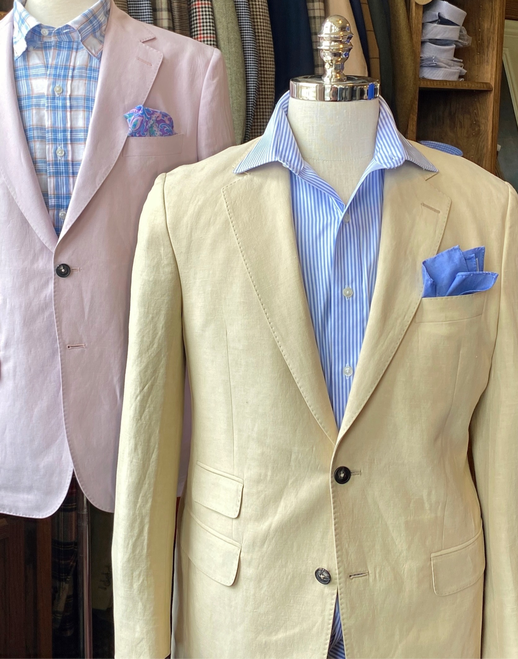 Harrods Jacket in Soft Yellow Silk & Linen in Patch Pocket