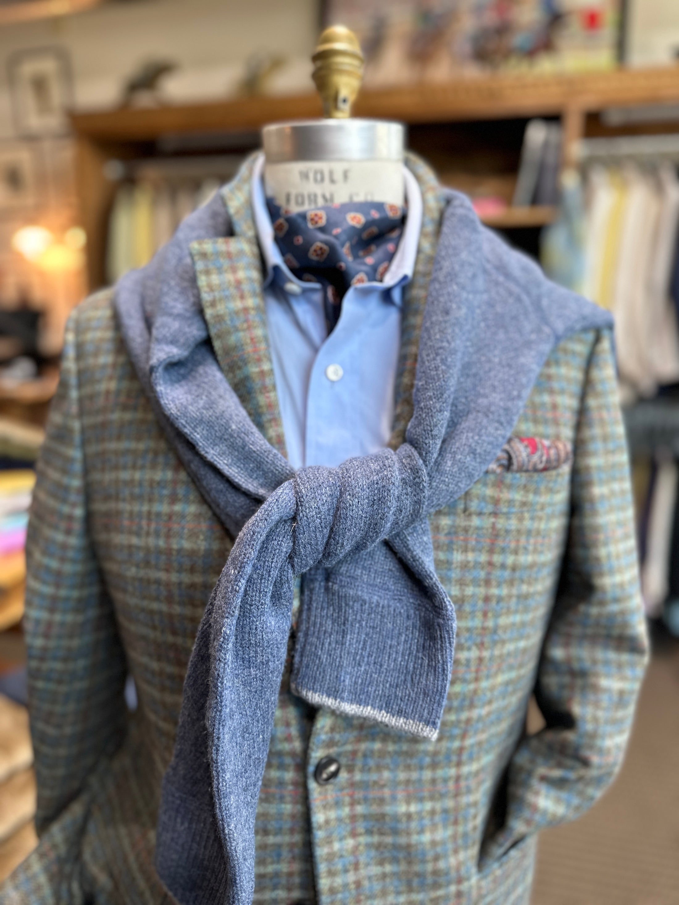 Harrods Sportcoat in Loden/Blue Highland Check