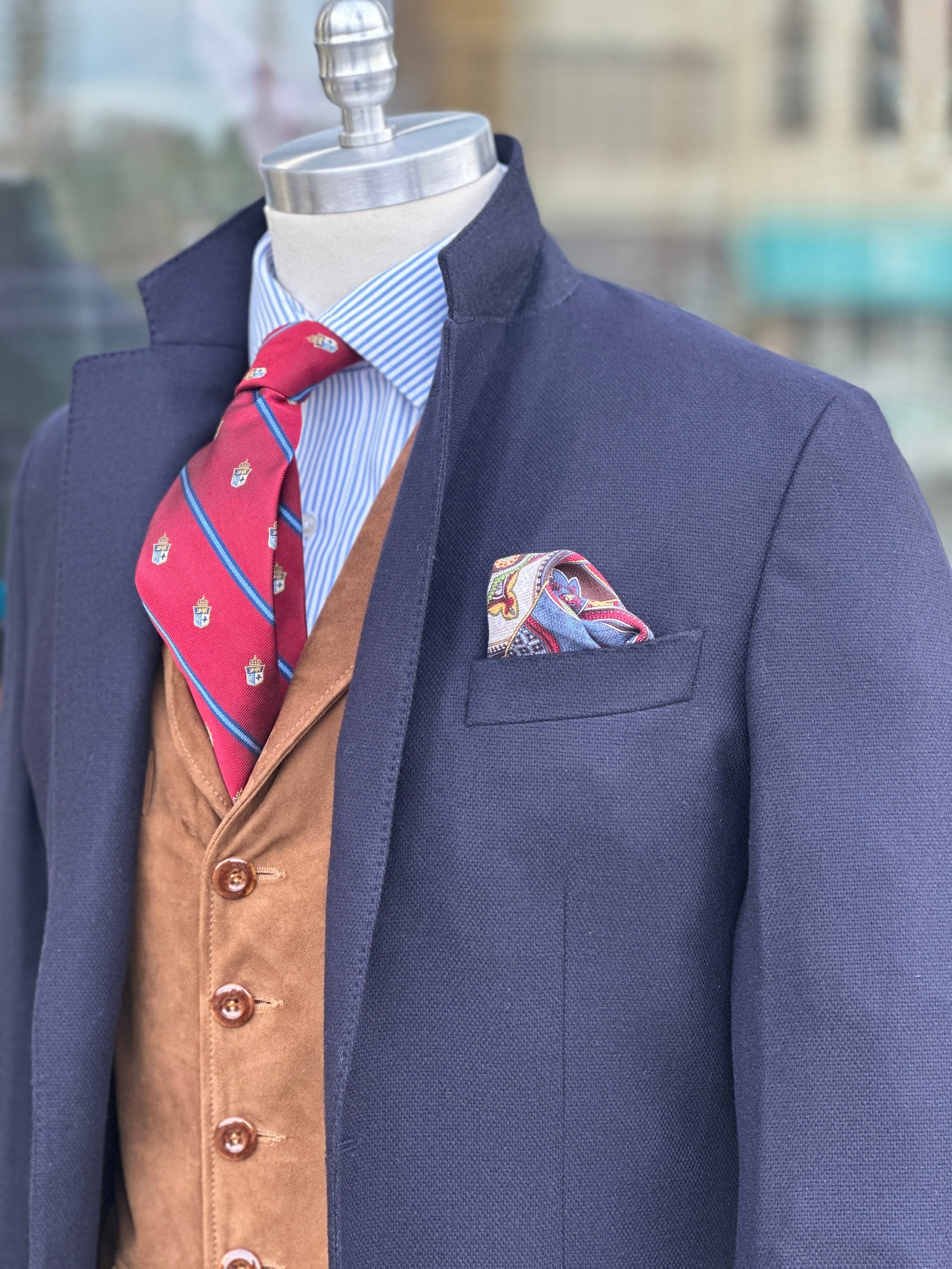 Crittenden Harrods Blazer in Wool & Cashmere Navy Hopsack