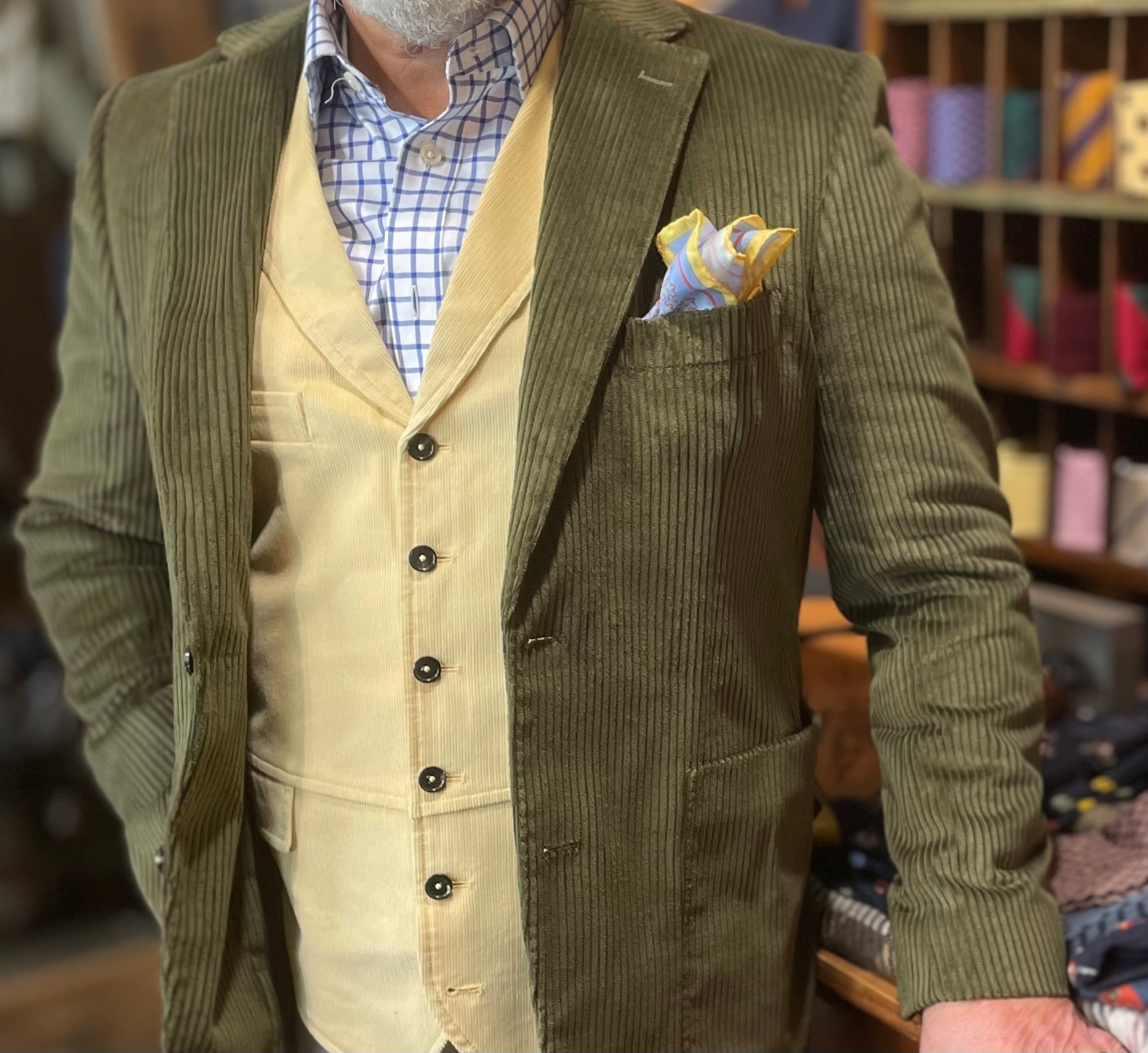 Crittenden Corduroy Sportcoat in Olive Wide-Wale