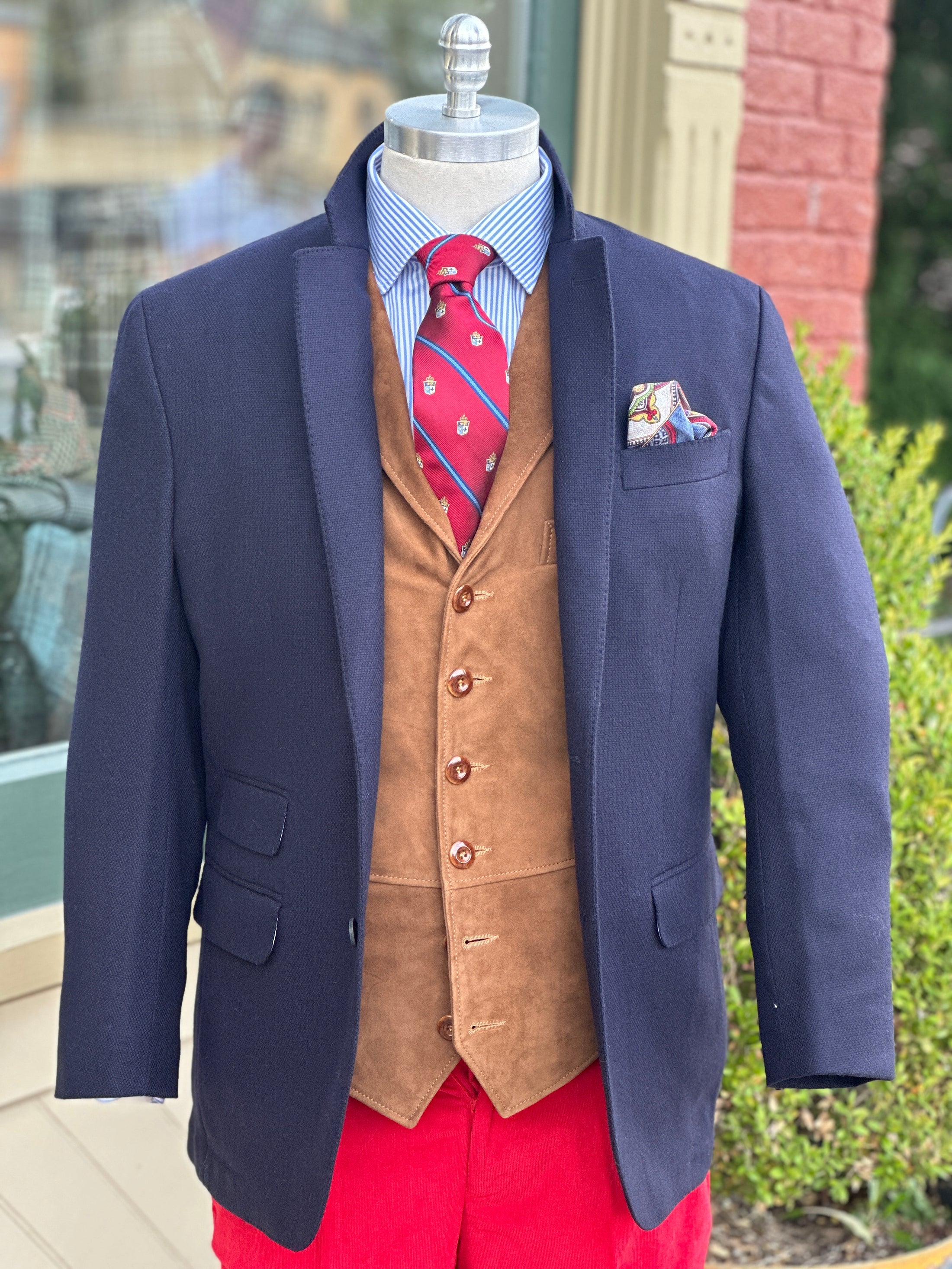 Crittenden Harrods Blazer in Wool & Cashmere Navy Hopsack