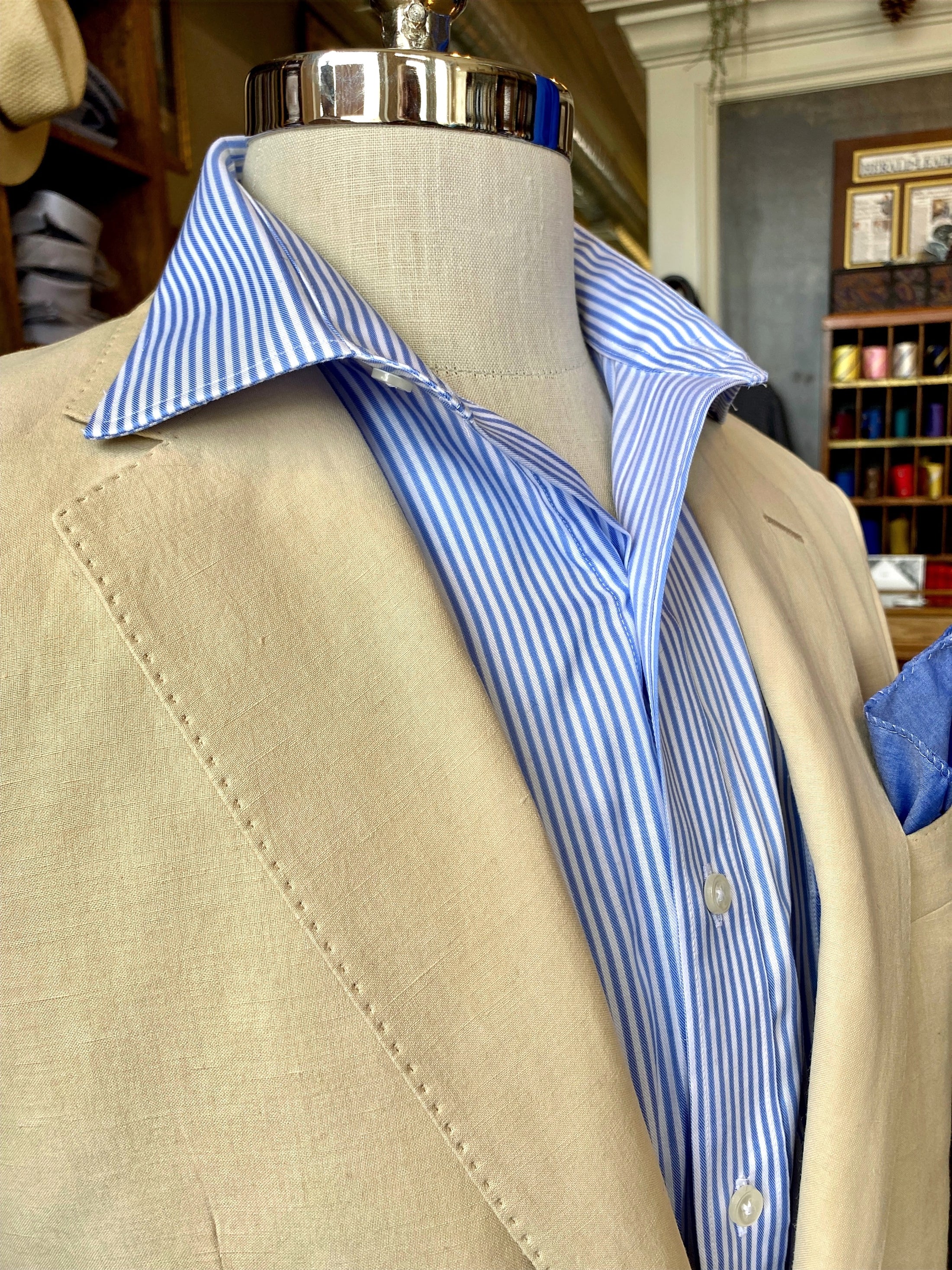 Harrods Jacket in Soft Yellow Silk & Linen in Patch Pocket