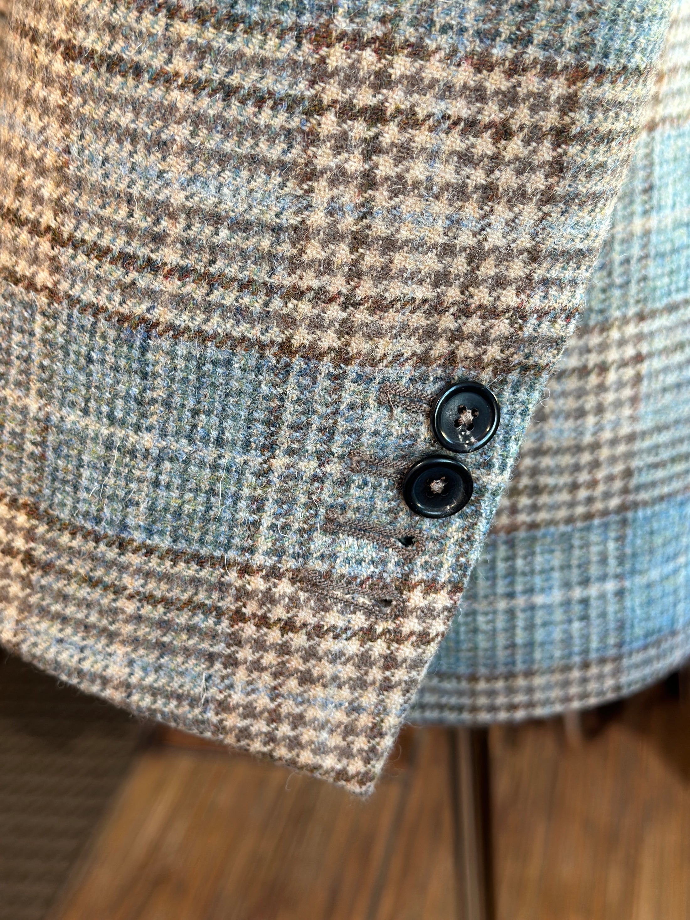 Hacking Jacket in Sky/Grey/Sand Glenplaid