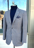 Load image into Gallery viewer, Harrods Patch Pocket Sportcoat in Blue Merino Guncheck
