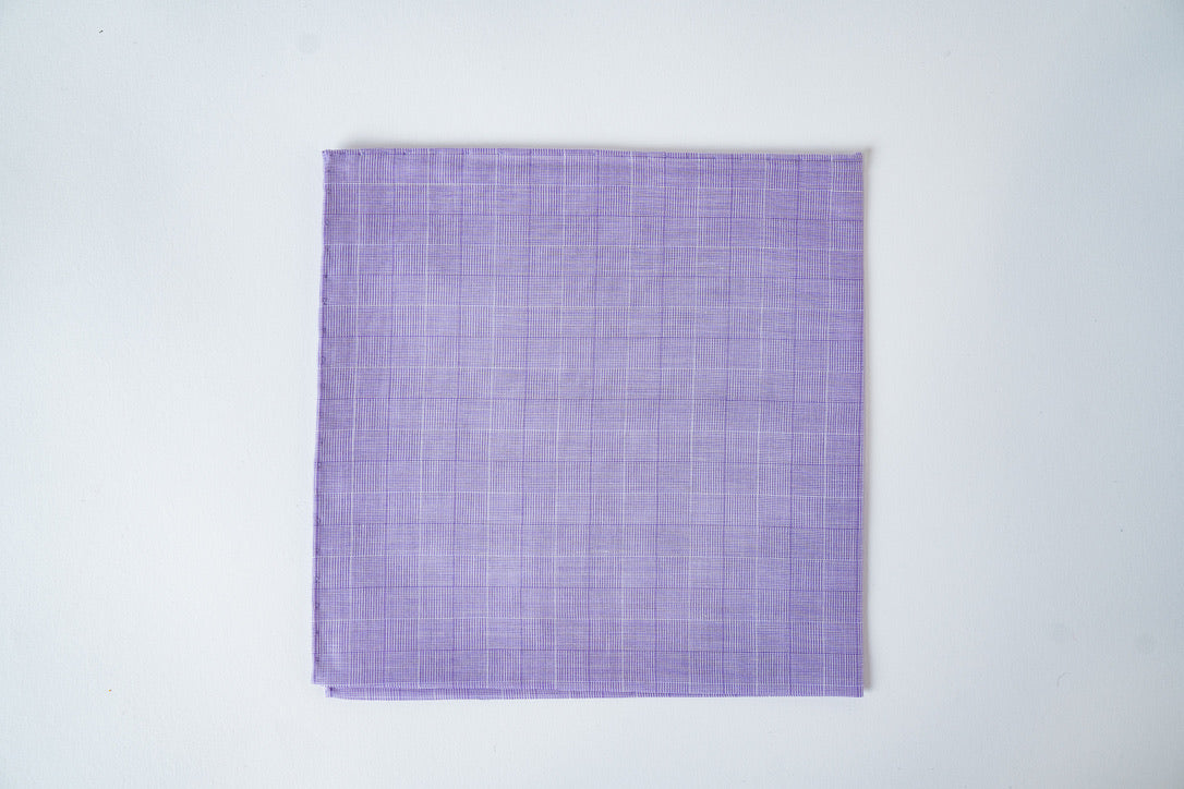 French Finest Cotton Pocket Square in Blue or Lavender