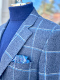 Load image into Gallery viewer, Harrods Flap Pocket Sportcoat in Charcoal Lambswool Windowpane
