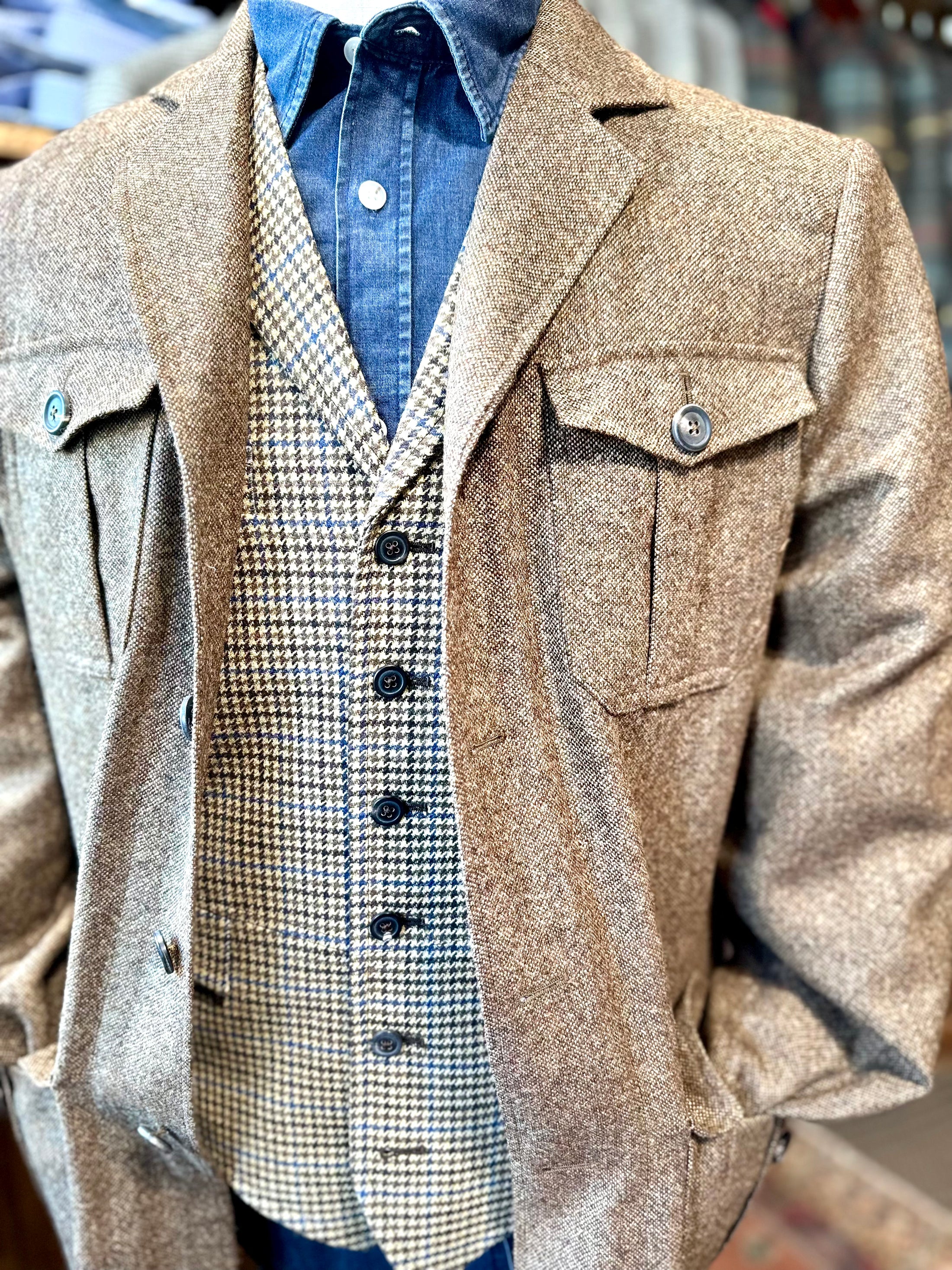 Crittenden Safari Jacket in Sand Donegal