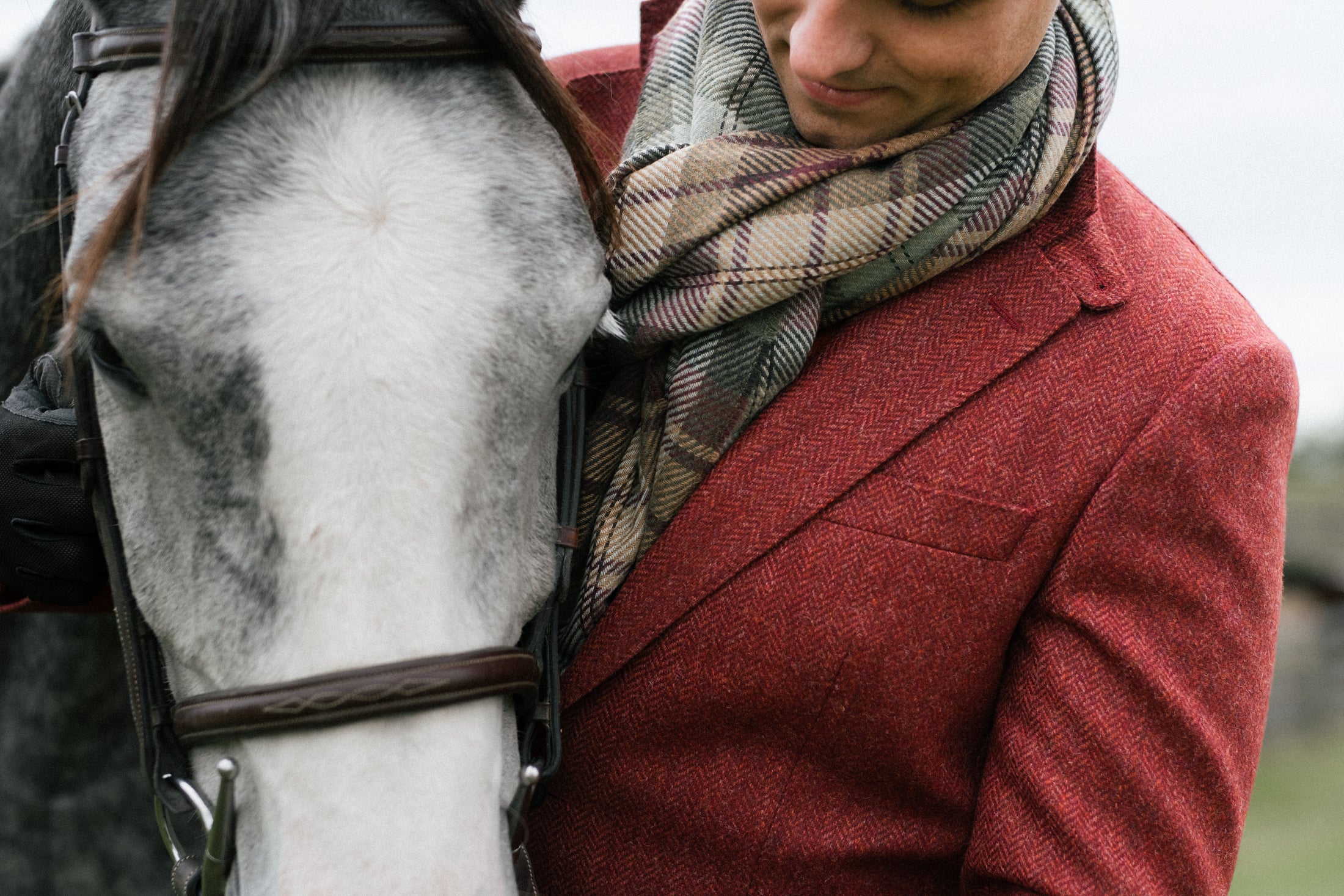 Hacking Jacket in Cayenne Red Herringbone Tweed