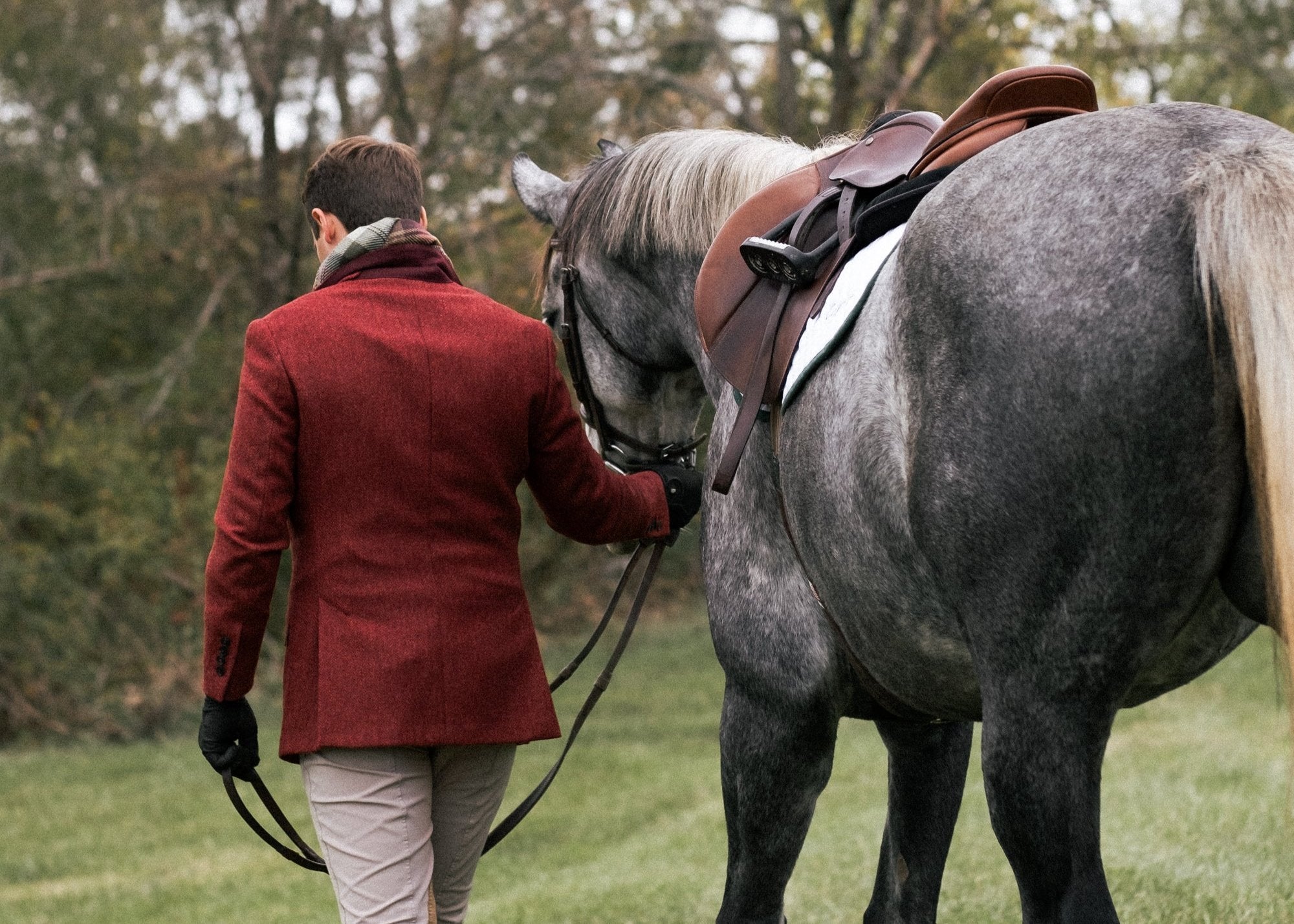 Hacking Jacket in Cayenne Red Herringbone Tweed