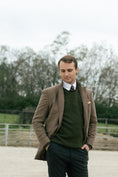 Load image into Gallery viewer, Harrods Flap Pocket Jacket in Sand/Brown Merino Glen Plaid
