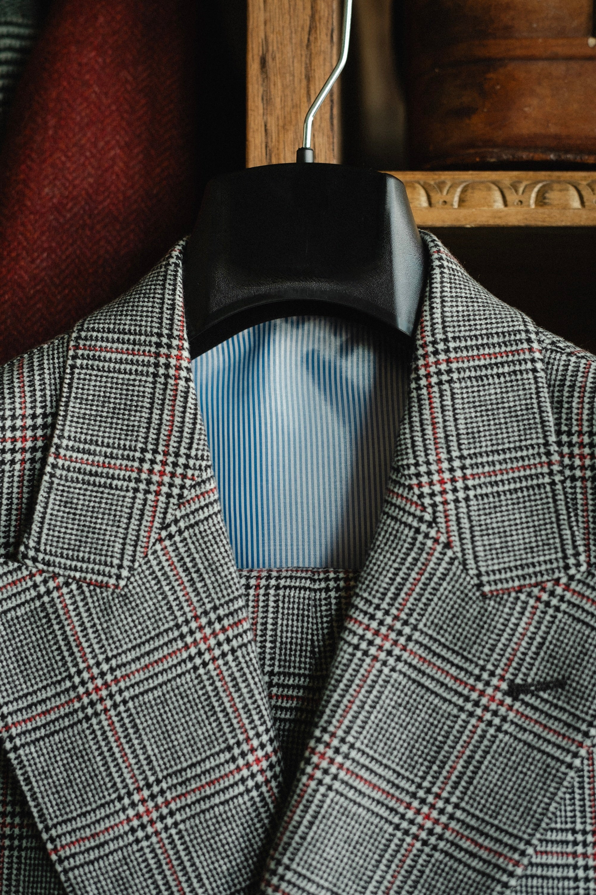 Double Breasted Suit in Merino Prince of Wales Plaid