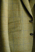 Load image into Gallery viewer, Harrods Flap Pocket Jacket in Sage/Sky/Gold Tweed, CR 1408
