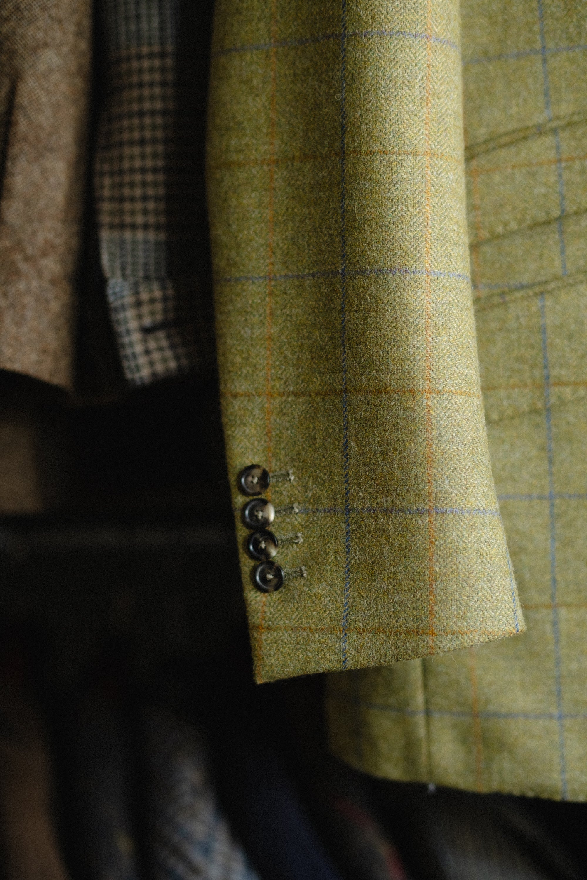 Harrods Flap Pocket Jacket in Sage/Sky/Gold Tweed, CR 1408