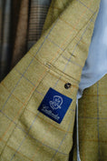 Load image into Gallery viewer, Crittenden Women's Classic Blazer in Sage Tweed with Blue/Gold Windowpane
