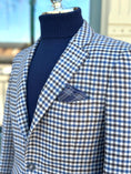 Load image into Gallery viewer, Harrods Patch Pocket Sportcoat in Blue Merino Guncheck
