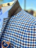 Load image into Gallery viewer, Harrods Patch Pocket Sportcoat in Blue Merino Guncheck
