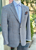 Load image into Gallery viewer, Harrods Patch Pocket Sportcoat in Blue Merino Guncheck
