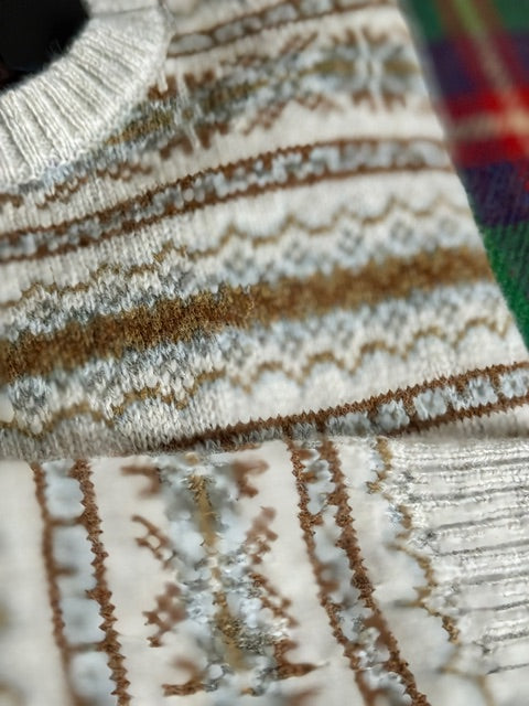 Shetland Fair Isle Sweater in Sand Fair Isle