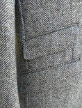 Load image into Gallery viewer, Hacking Jacket in Dark Brown/Cream Shetland Herringbone
