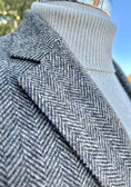 Load image into Gallery viewer, Hacking Jacket in Dark Brown/Cream Shetland Herringbone
