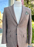 Load image into Gallery viewer, Harrods Flap Pocket Jacket in Sand/Brown Merino Glen Plaid
