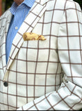 Load image into Gallery viewer, Cream and Tan Windowpane in Harrods Flap Pocket Sportcoat
