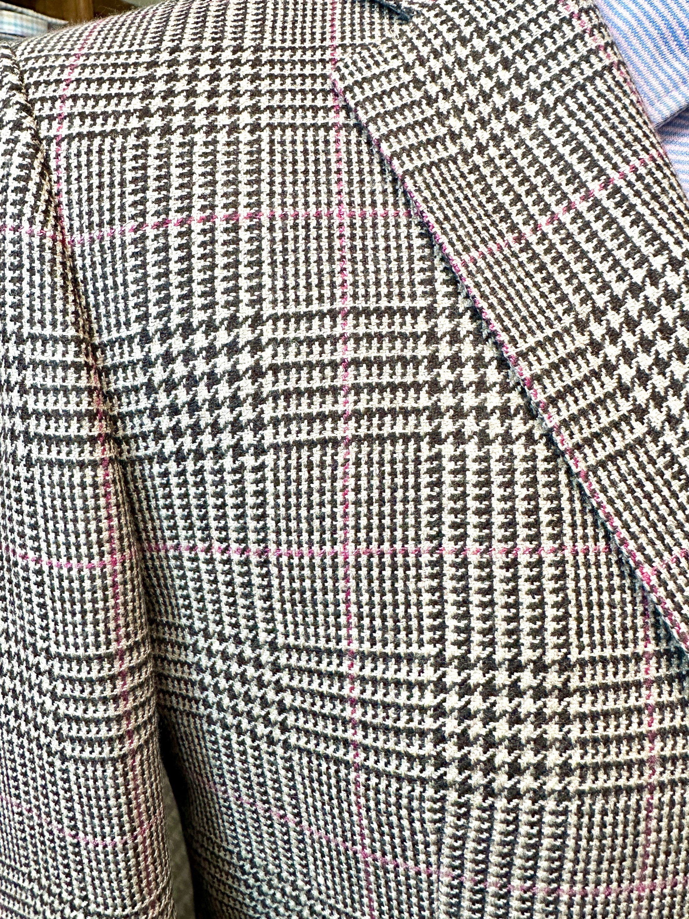 Harrods Flap Pocket in Coffee/Cream/Rose Glenplaid