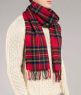 Load image into Gallery viewer, Red Stewart Tartan Scottish Oversized Lambswool Scarf
