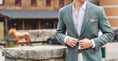 Load image into Gallery viewer, Harrods Flap Pocket Sportcoat in Moss Green Linen/Wool
